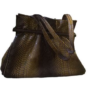 M. Andonia vintage snake print leather handbag